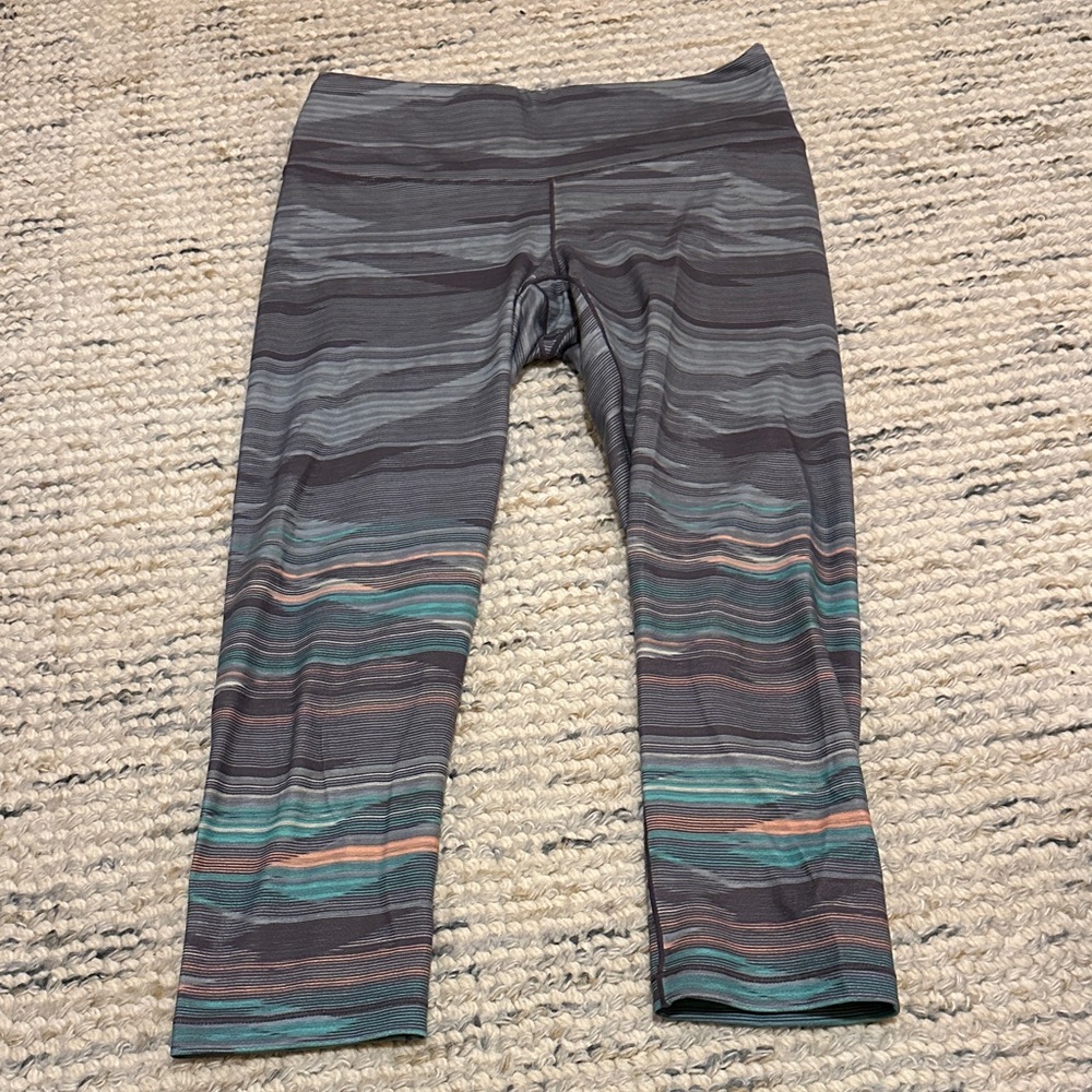 Prana Cropped Multicolor Striped Leggings
